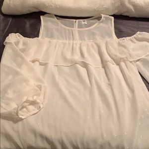 Cold shoulder ruffled shirt